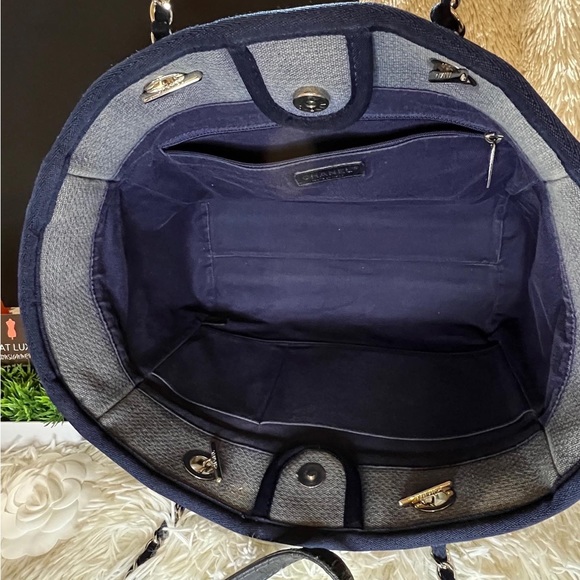 SOLD Authentic CHANEL Small Deauville Shopping Tote - Picture 7 of 9